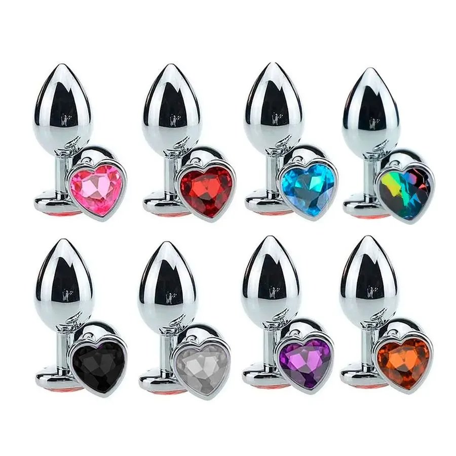 Plug Anal de Metal com Pedra de Coração